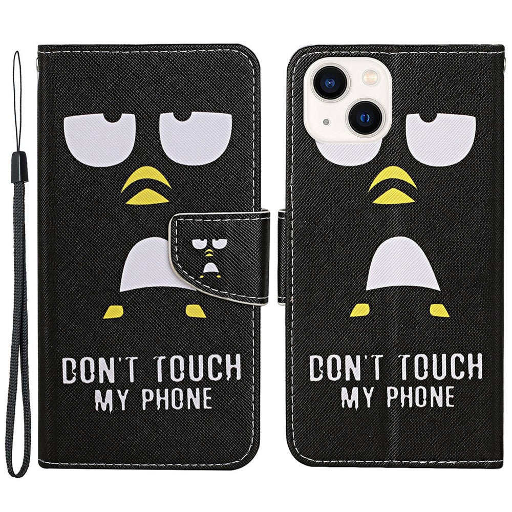 iPhone 15 Plus Wallet-Hülle – Musterdruck, mit Ständer & Riemen