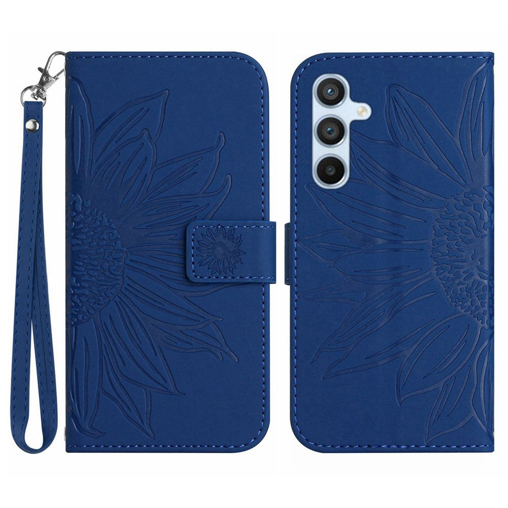 Galaxy S23 FE Wallet-Hülle – Sonnenblume aufgedruckt, mit Ständer & Riemen