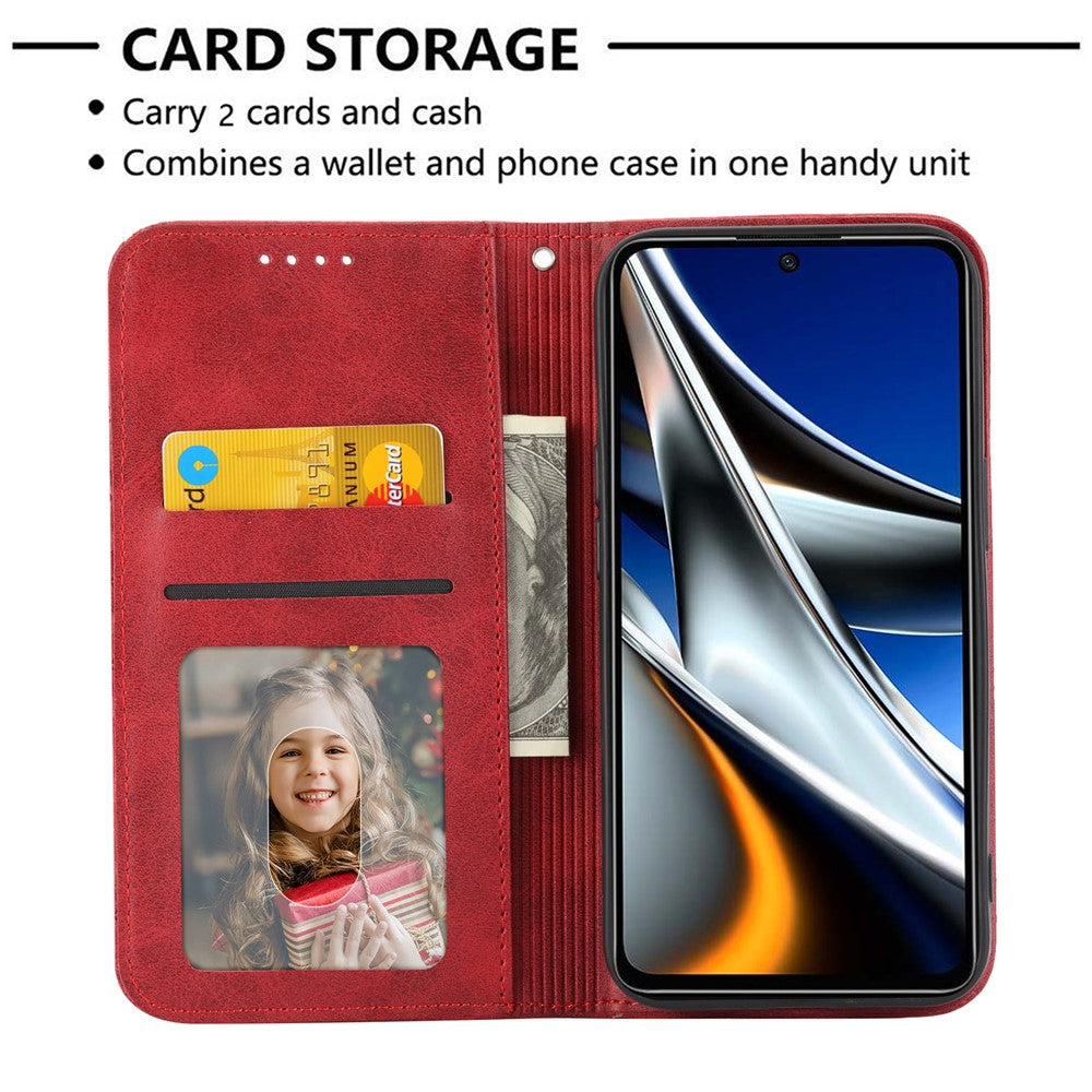 For Xiaomi Redmi 12 4G Leather Phone Case Anti-fall Imprinted Rhombus Pattern Wallet Stand Cover
