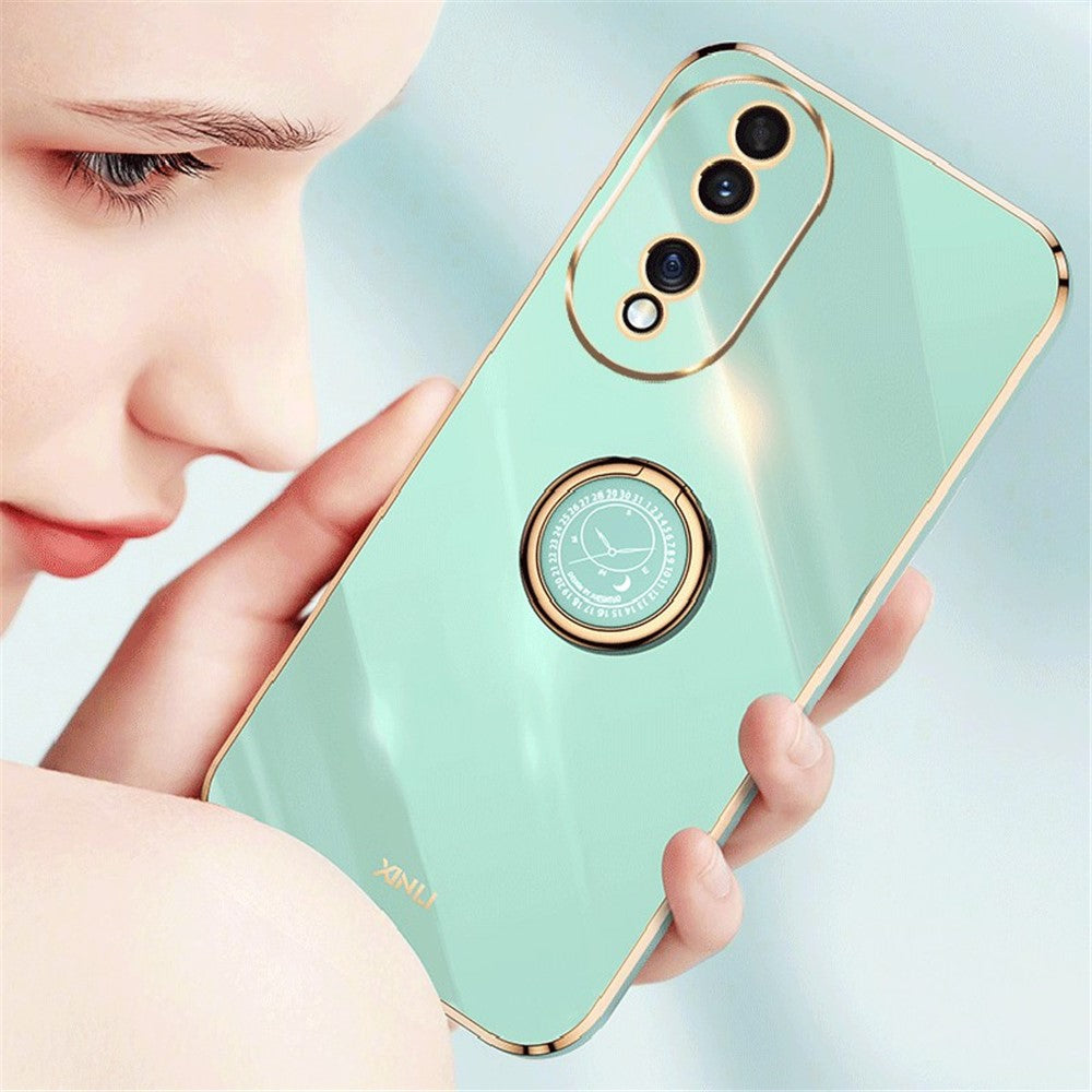 Honor 90 Handyhülle – Galvanisierte TPU-Rückseite, kratzfest, mit Ringständer