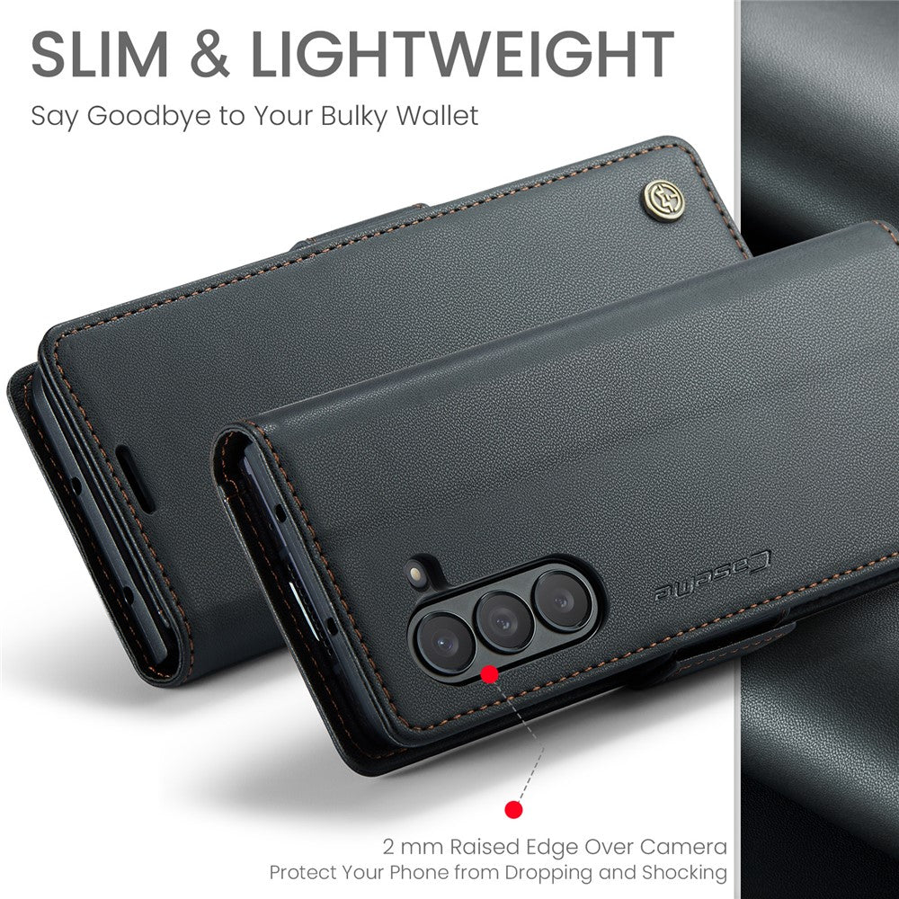 Galaxy Z Fold5 5G Glänzende Wallet-Hülle – RFID-Schutz & Ständer