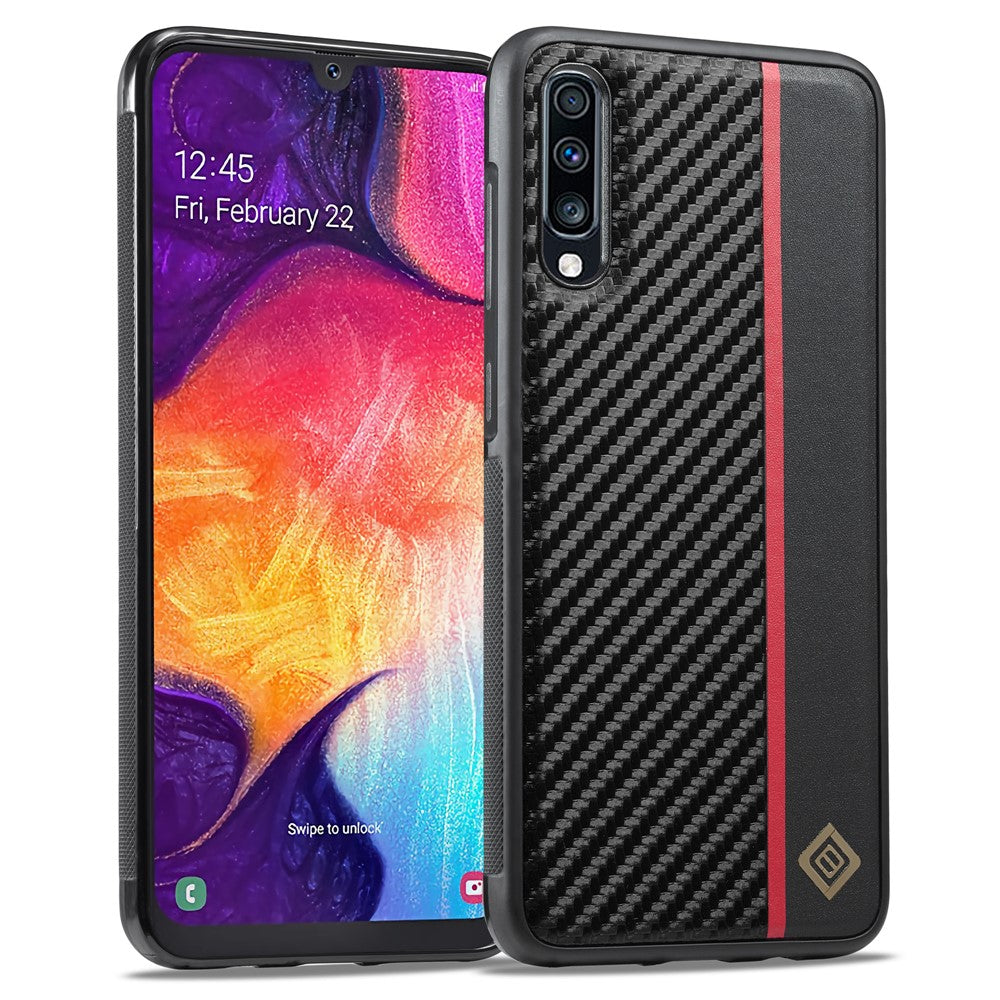 Galaxy A50 / A50s / A30s Stoßfeste Hülle - Carbonfaser-Optik – PU-Leder & TPU