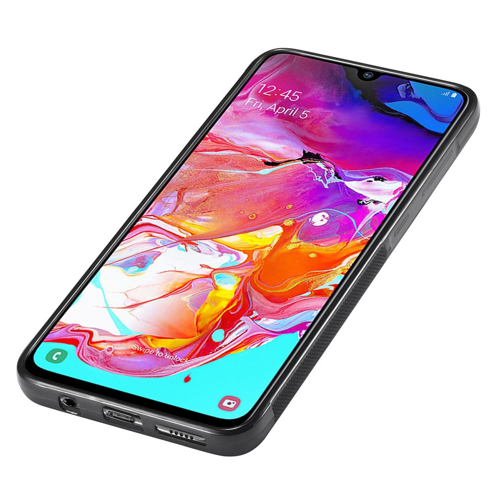 Galaxy A50 / A50s / A30s Stoßfeste Hülle - Carbonfaser-Optik – PU-Leder & TPU