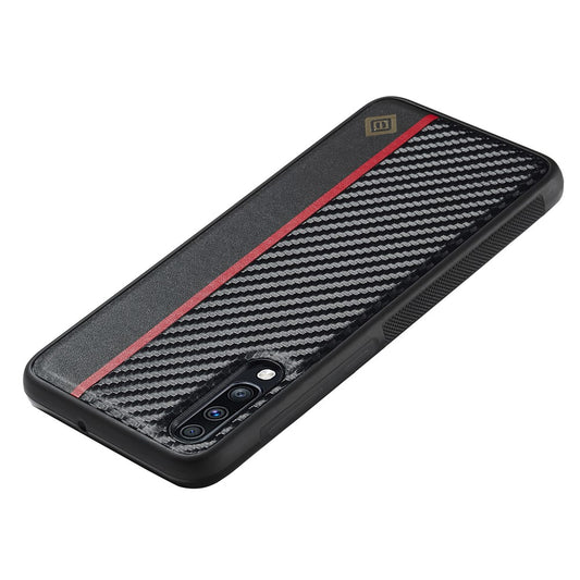 Galaxy A70 Stoßfeste Hülle - Carbonfaser-Optik – PU-Leder & TPU