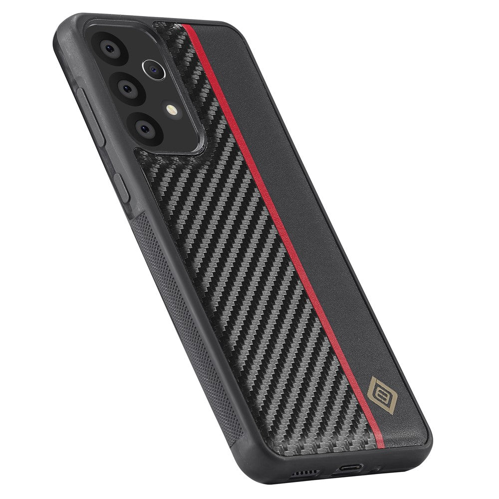 Galaxy A33 5G Stoßfeste Hülle - Carbonfaser-Optik – PU-Leder & TPU