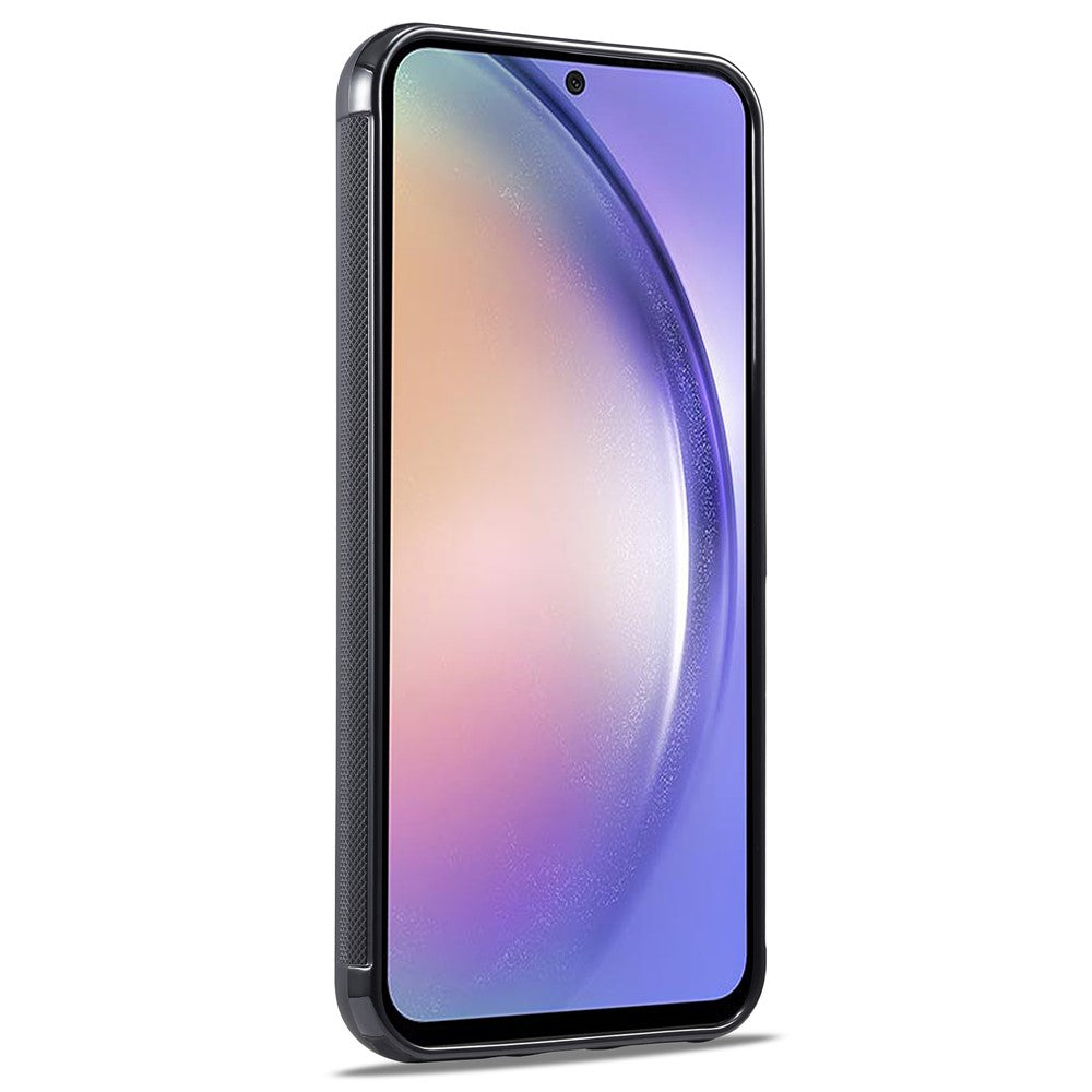Galaxy A24 4G Stoßfeste Hülle - Carbonfaser-Optik – PU-Leder & TPU