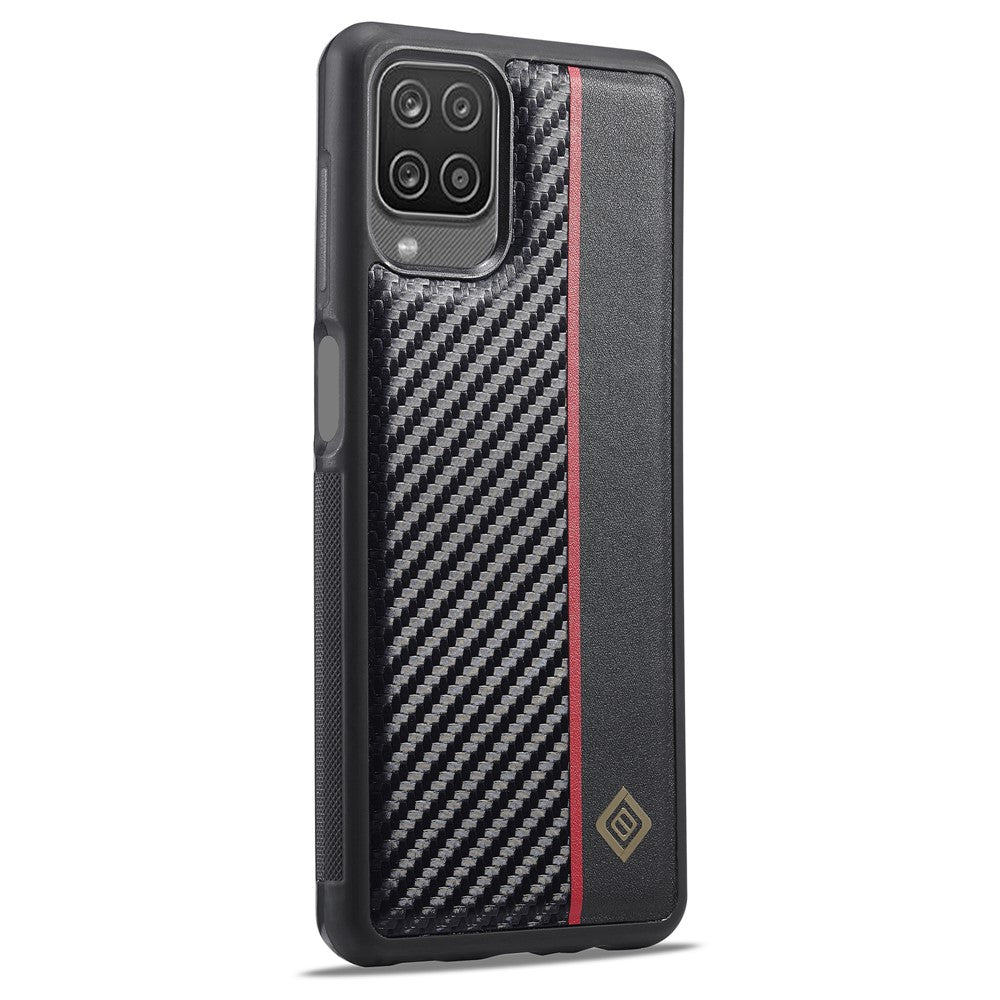Galaxy A22 Stoßfeste Hülle - Carbonfaser-Optik – PU-Leder & TPU