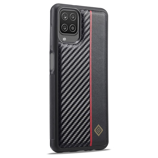 Galaxy A22 Stoßfeste Hülle - Carbonfaser-Optik – PU-Leder & TPU