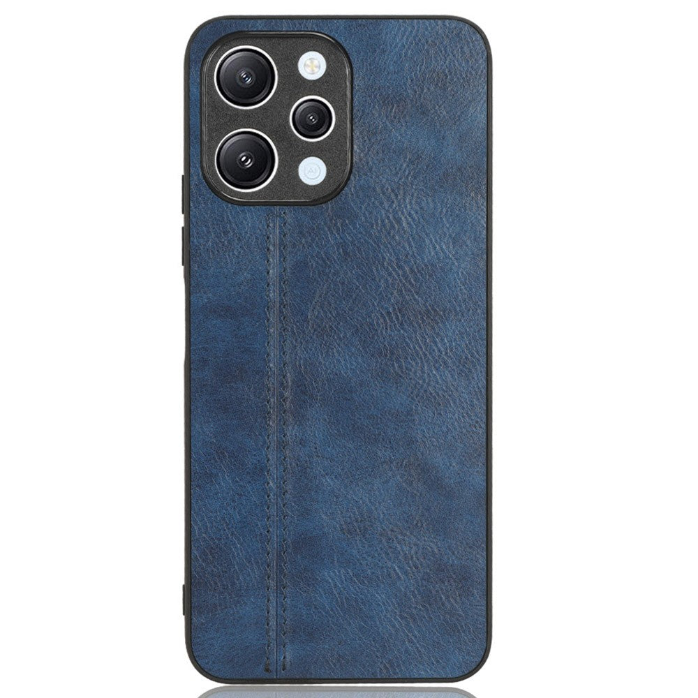 Phone Cover for Xiaomi Redmi 12 4G , Stitching Line Drop Proof PU Leather Coated PC+TPU Back Case