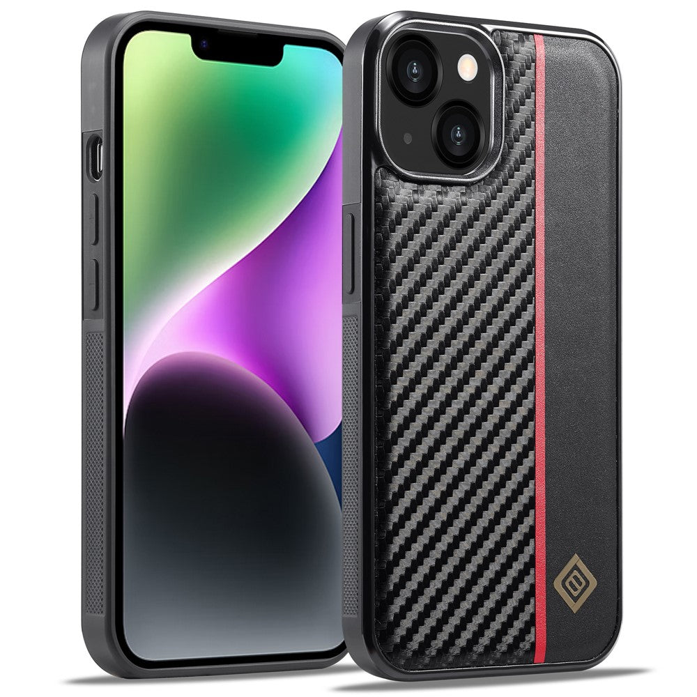 iPhone 14 Plus Stoßfeste Hülle - Carbonfaser-Optik
