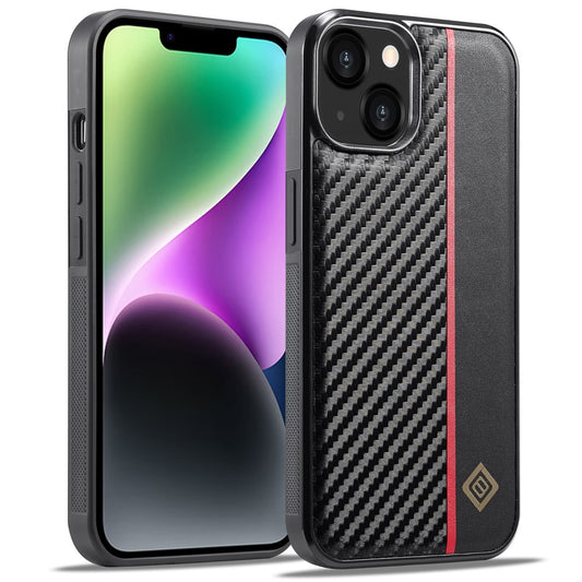 iPhone 14 Plus Stoßfeste Hülle - Carbonfaser-Optik