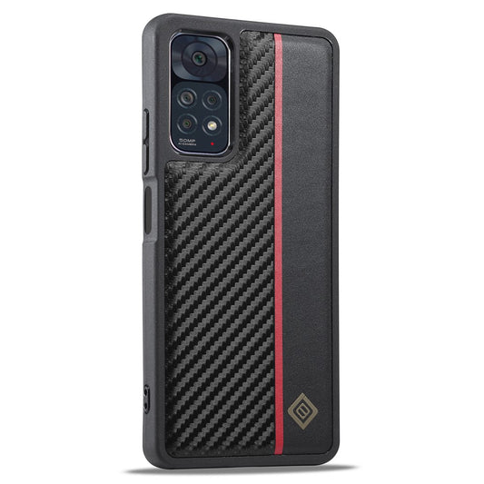 LC.IMEEKE Anti-drop Case for Xiaomi Redmi Note 11 Pro 4G (MediaTek) / 11 Pro 5G (Qualcomm) / 12 Pro 4G , Carbon Fiber Texture PU Leather+TPU+EVA Phone Back Cover