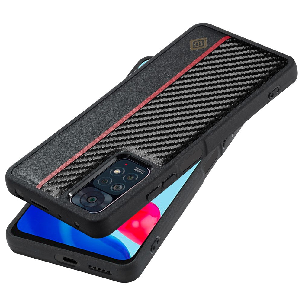LC.IMEEKE Anti-drop Case for Xiaomi Redmi Note 11 Pro 4G (MediaTek) / 11 Pro 5G (Qualcomm) / 12 Pro 4G , Carbon Fiber Texture PU Leather+TPU+EVA Phone Back Cover