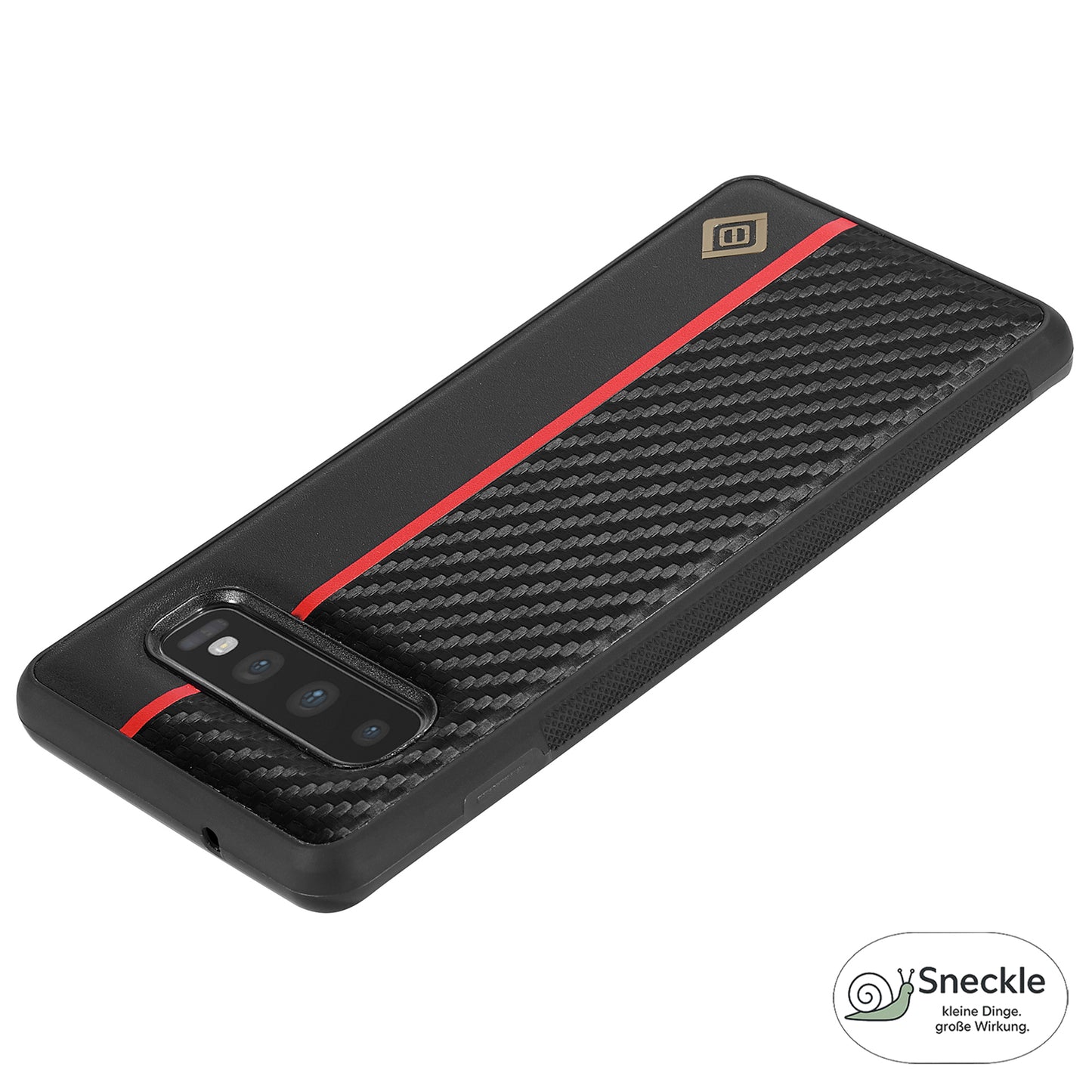 Galaxy S10 4G Stoßfeste Hülle - Carbonfaser-Optik – PU-Leder & TPU