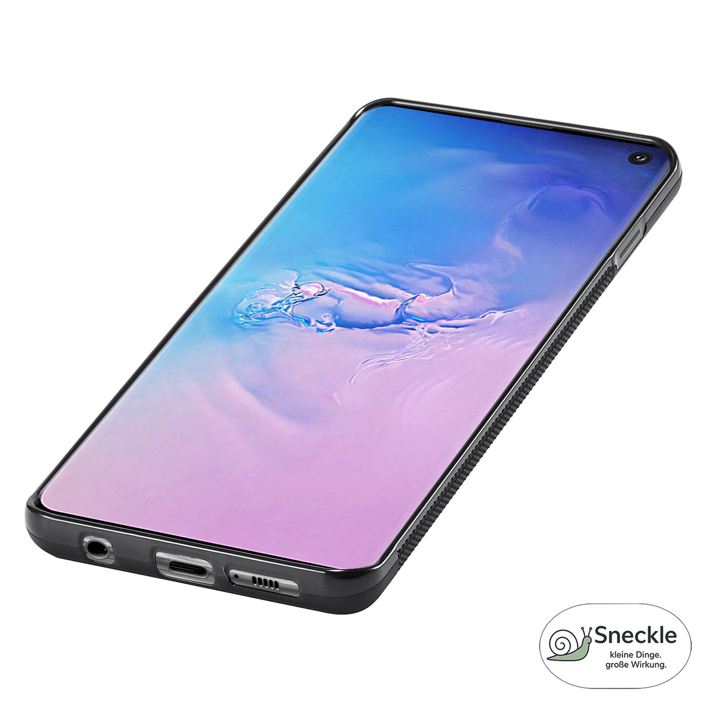 Galaxy S10 4G Stoßfeste Hülle - Carbonfaser-Optik – PU-Leder & TPU