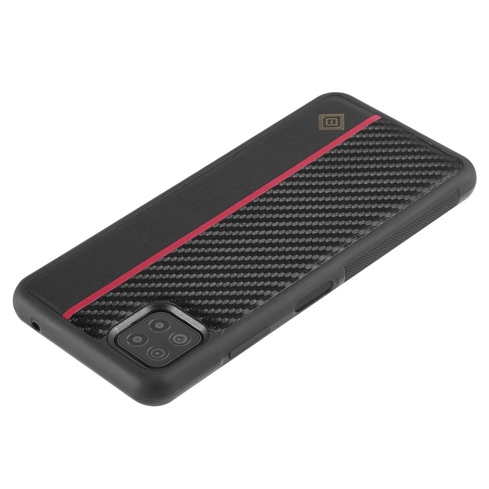 Galaxy A22 5G Stoßfeste Hülle - Carbonfaser-Optik – PU-Leder & TPU
