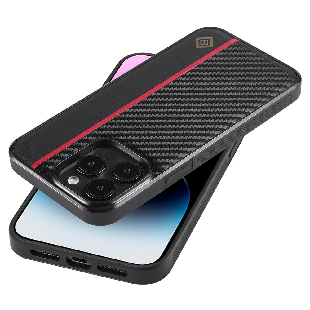 iPhone 14 Pro Max Stoßfeste Hülle - Carbonfaser-Optik