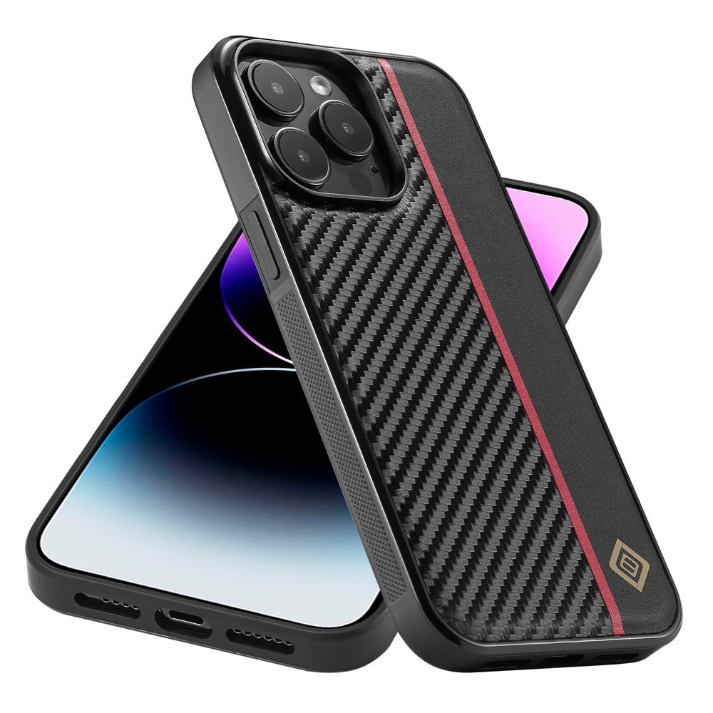 iPhone 14 Pro Max Stoßfeste Hülle - Carbonfaser-Optik