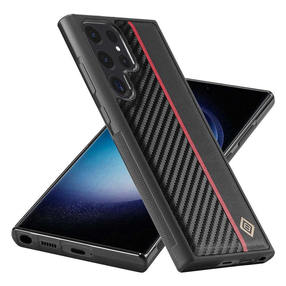 Galaxy S23 Ultra Stoßfeste Hülle - Carbonfaser-Optik
