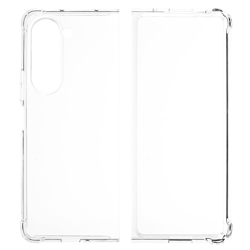 For Samsung Galaxy Z Fold5 5G Transparent Phone Case Flexible TPU Four Corners Reinforced Protective Cover