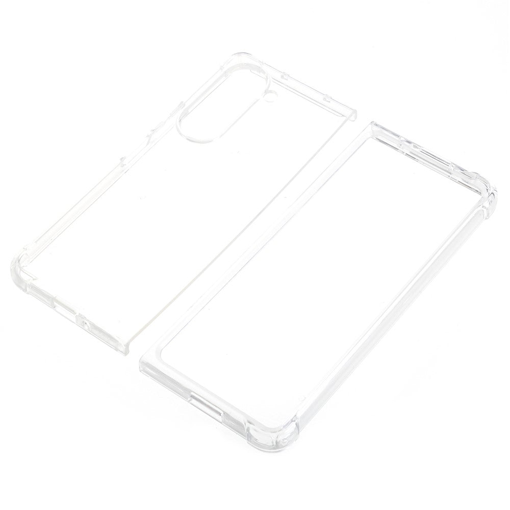 For Samsung Galaxy Z Fold5 5G Transparent Phone Case Flexible TPU Four Corners Reinforced Protective Cover