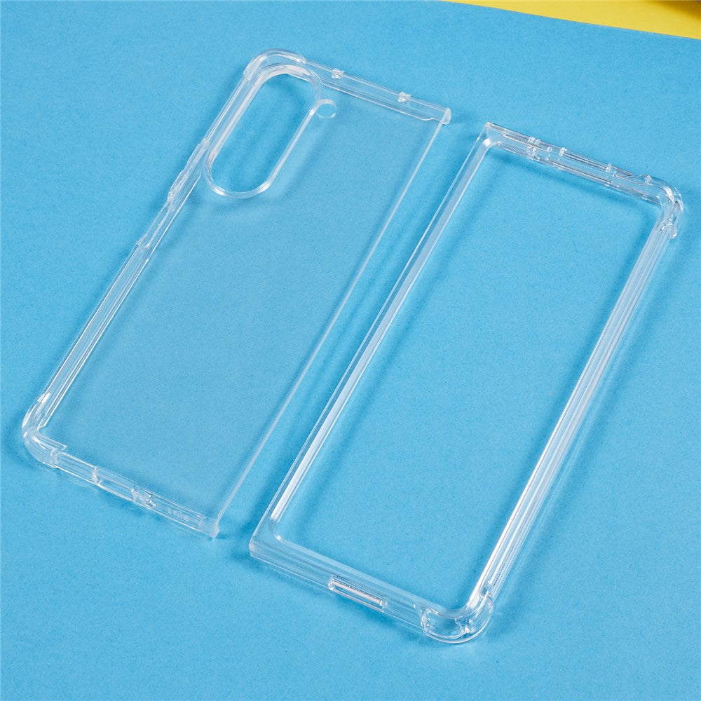 For Samsung Galaxy Z Fold5 5G Transparent Phone Case Flexible TPU Four Corners Reinforced Protective Cover