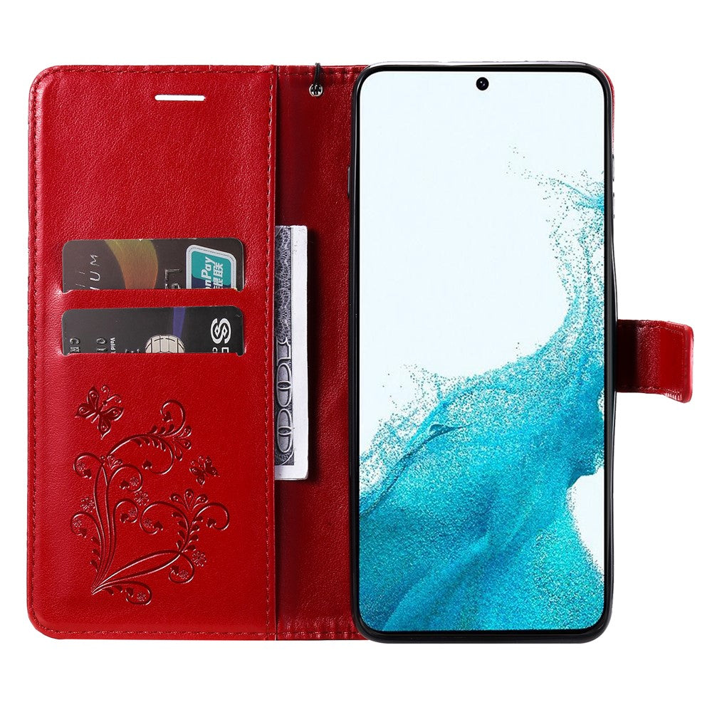Galaxy S23 FE Wallet-Hülle – Schmetterling Aufgedruckt & Mit Ständer und Riemen