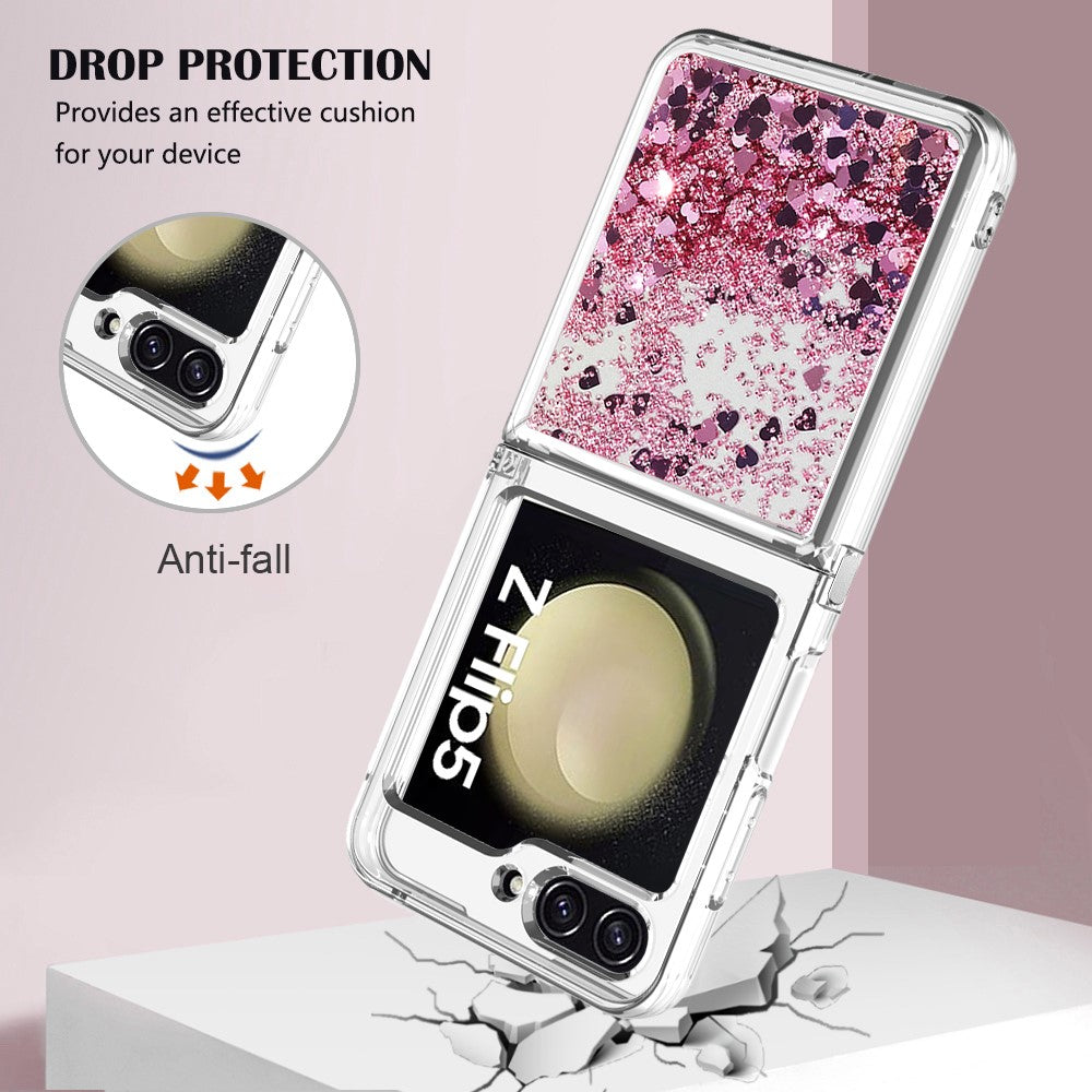 Galaxy Z Flip5 5G Glitzer-Hülle – Stoßfest & mit Treibsand