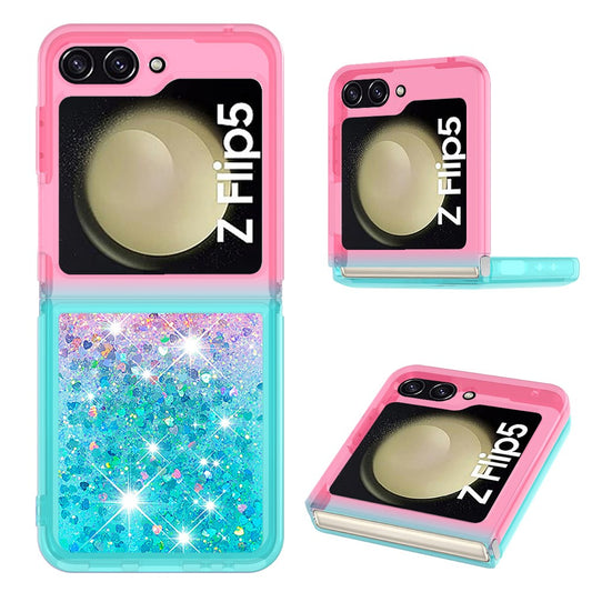 Galaxy Z Flip5 5G Glitter-Hülle – Farbverlauf mit funkelndem Puder