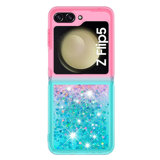 Galaxy Z Flip5 5G Glitter-Hülle – Farbverlauf mit funkelndem Puder