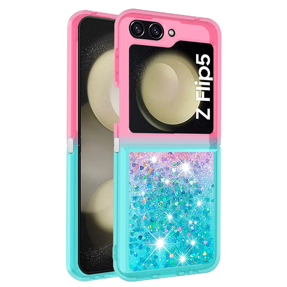Galaxy Z Flip5 5G Glitter-Hülle – Farbverlauf mit funkelndem Puder