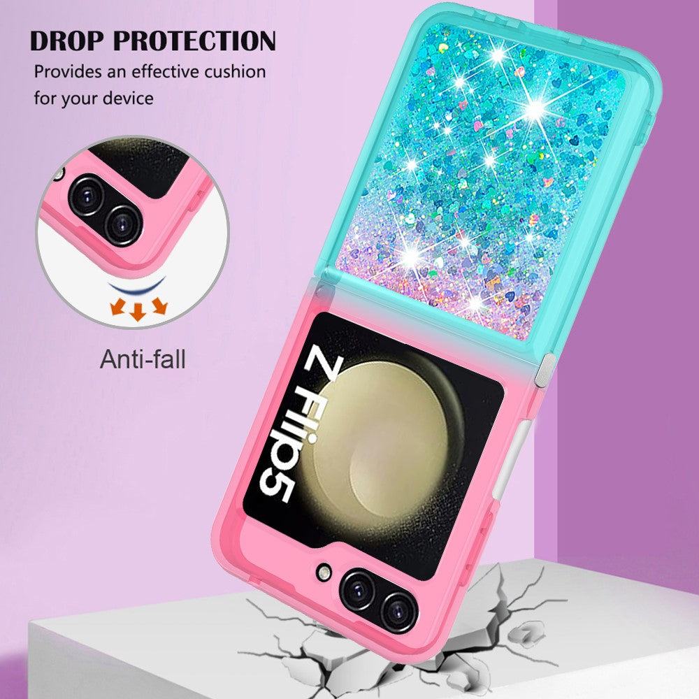 Galaxy Z Flip5 5G Glitter-Hülle – Farbverlauf mit funkelndem Puder