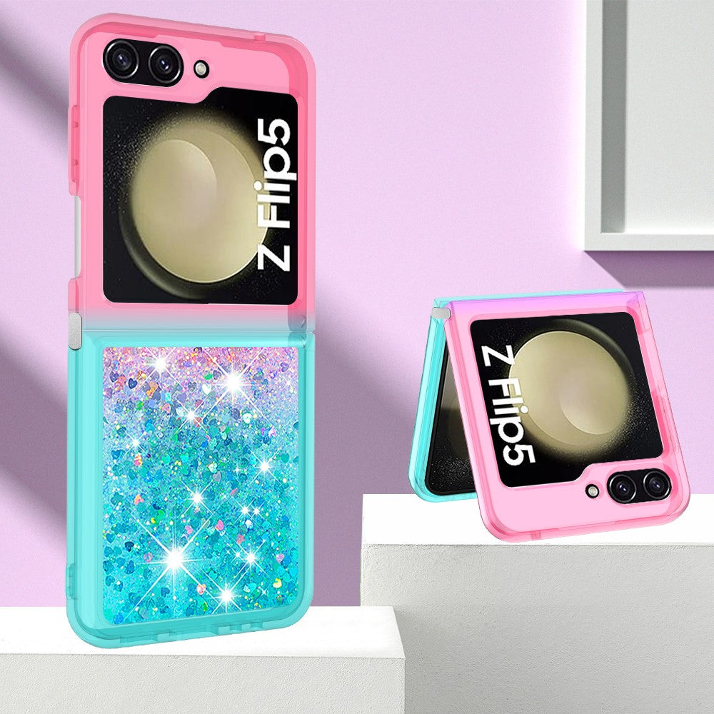 Galaxy Z Flip5 5G Glitter-Hülle – Farbverlauf mit funkelndem Puder