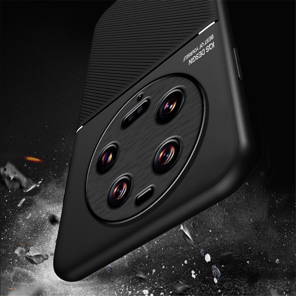 For Xiaomi 13 Ultra Lines Imprinted PU Leather+TPU Case Magnetic Car Holder Phone Cover