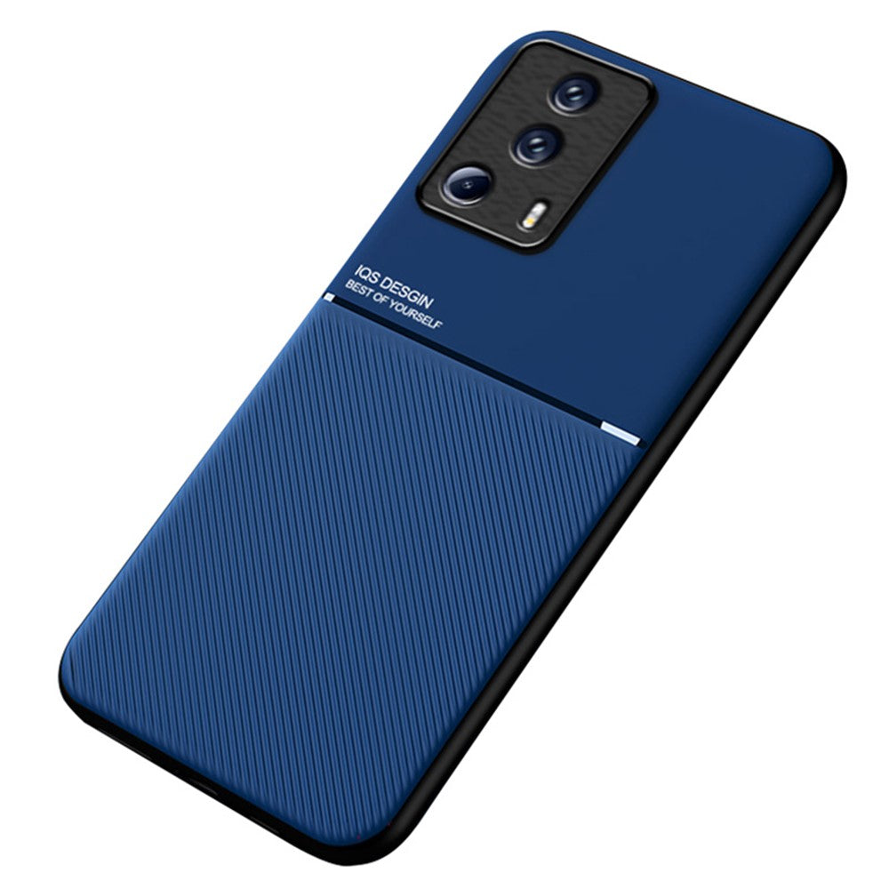 Lines Imprinted Phone Case for Xiaomi 13 Lite / Civi 2 5G , Magnetic Car Mount Leather+TPU Phone Cover