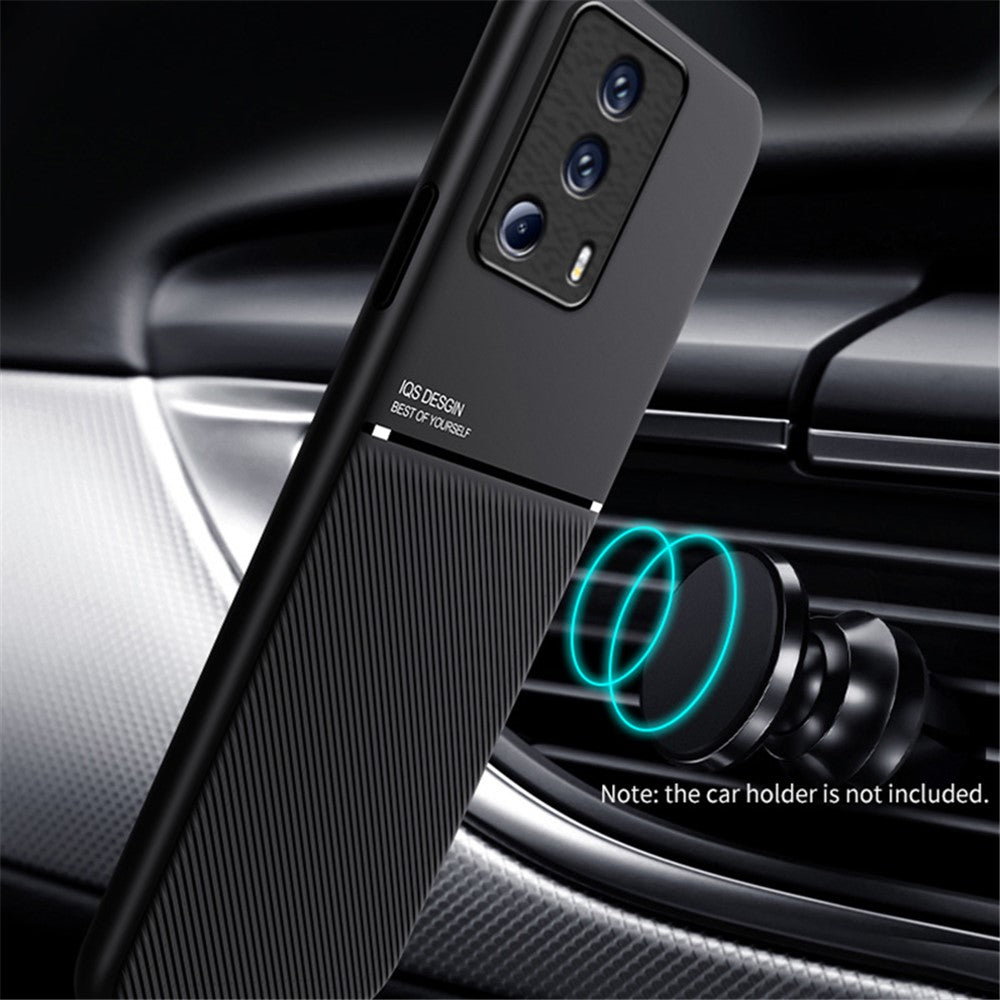 Lines Imprinted Phone Case for Xiaomi 13 Lite / Civi 2 5G , Magnetic Car Mount Leather+TPU Phone Cover