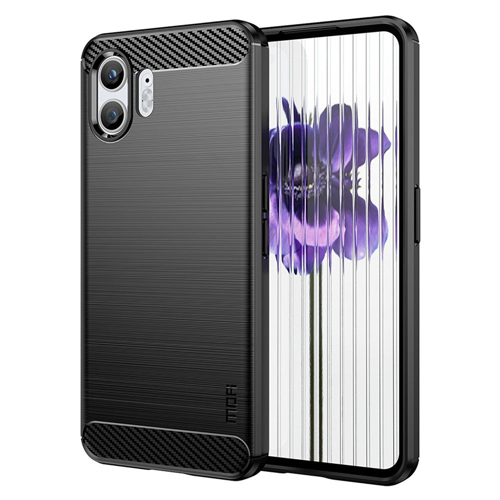 MOFI JK TPU Series-1 for Nothing Phone (2) Carbon Fiber Texture Brushed Cover TPU Anti-scratch Phone Case