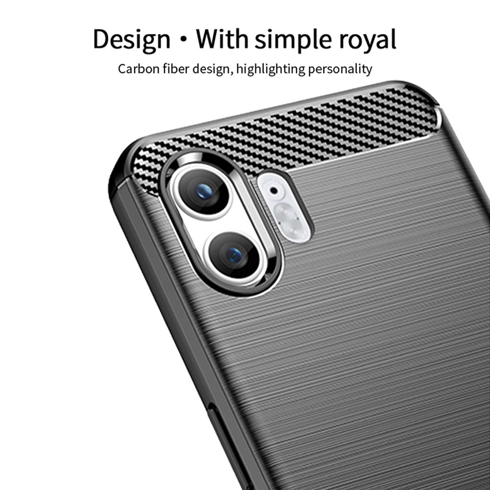 MOFI JK TPU Series-1 for Nothing Phone (2) Carbon Fiber Texture Brushed Cover TPU Anti-scratch Phone Case