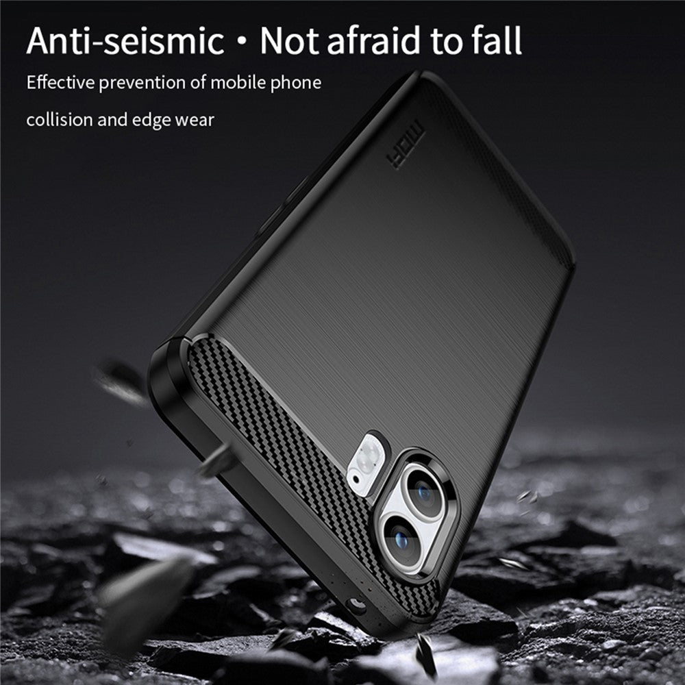 MOFI JK TPU Series-1 for Nothing Phone (2) Carbon Fiber Texture Brushed Cover TPU Anti-scratch Phone Case