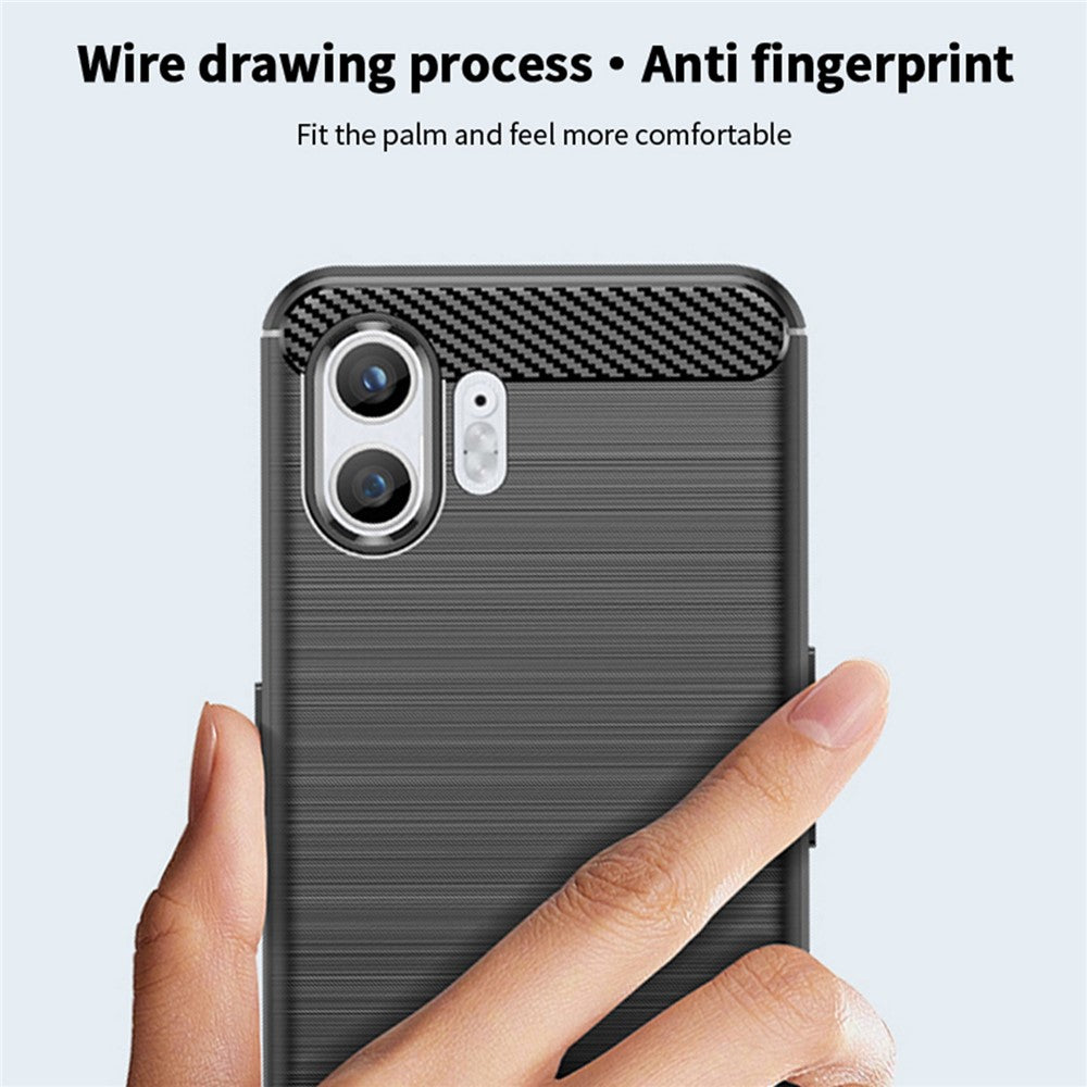 MOFI JK TPU Series-1 for Nothing Phone (2) Carbon Fiber Texture Brushed Cover TPU Anti-scratch Phone Case