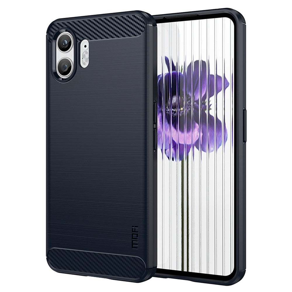 MOFI JK TPU Series-1 for Nothing Phone (2) Carbon Fiber Texture Brushed Cover TPU Anti-scratch Phone Case