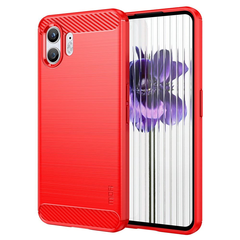 MOFI JK TPU Series-1 for Nothing Phone (2) Carbon Fiber Texture Brushed Cover TPU Anti-scratch Phone Case