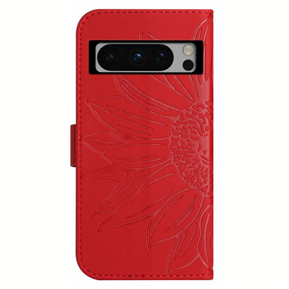 Pixel 8 Pro Wallet-Hülle – Sonnenblume aufgedruckt, mit Ständer & Riemen