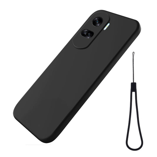 Honor X50i 5G / Honor 90 Lite 5G Handyhülle – X50i 5G Flüssigsilikon-, weiches Futter, stoßfeste Abdeckung mit Riemen