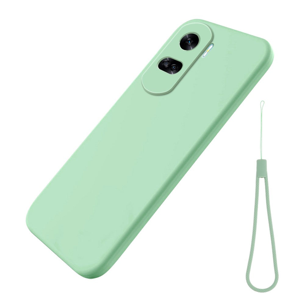 For Honor 90 Lite 5G / X50i 5G Liquid Silicone Phone Case Soft Lining Shockproof Cover with Strap