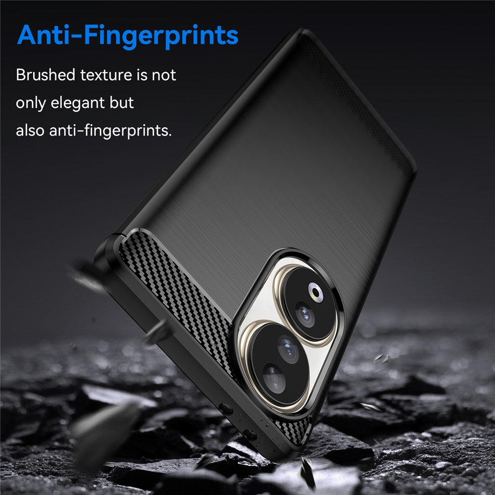 Carbon Fiber Texture Brushed Phone Case for Honor 90 , Flexible TPU Slim Phone Cover