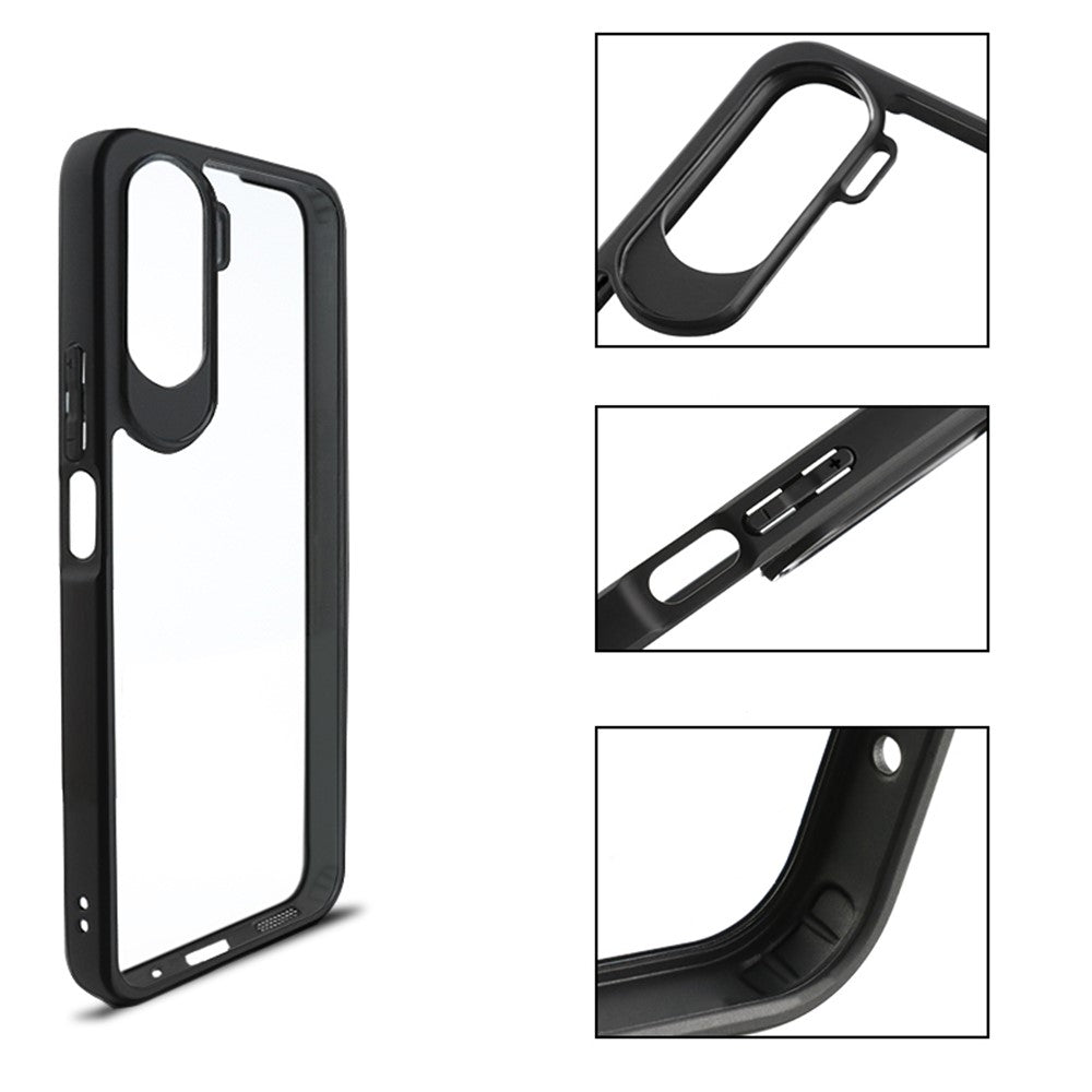 For Honor 90 Lite 5G / X50i 5G Shockproof PC + TPU Clear Phone Shell Anti-Fingerprint Phone Case Cover