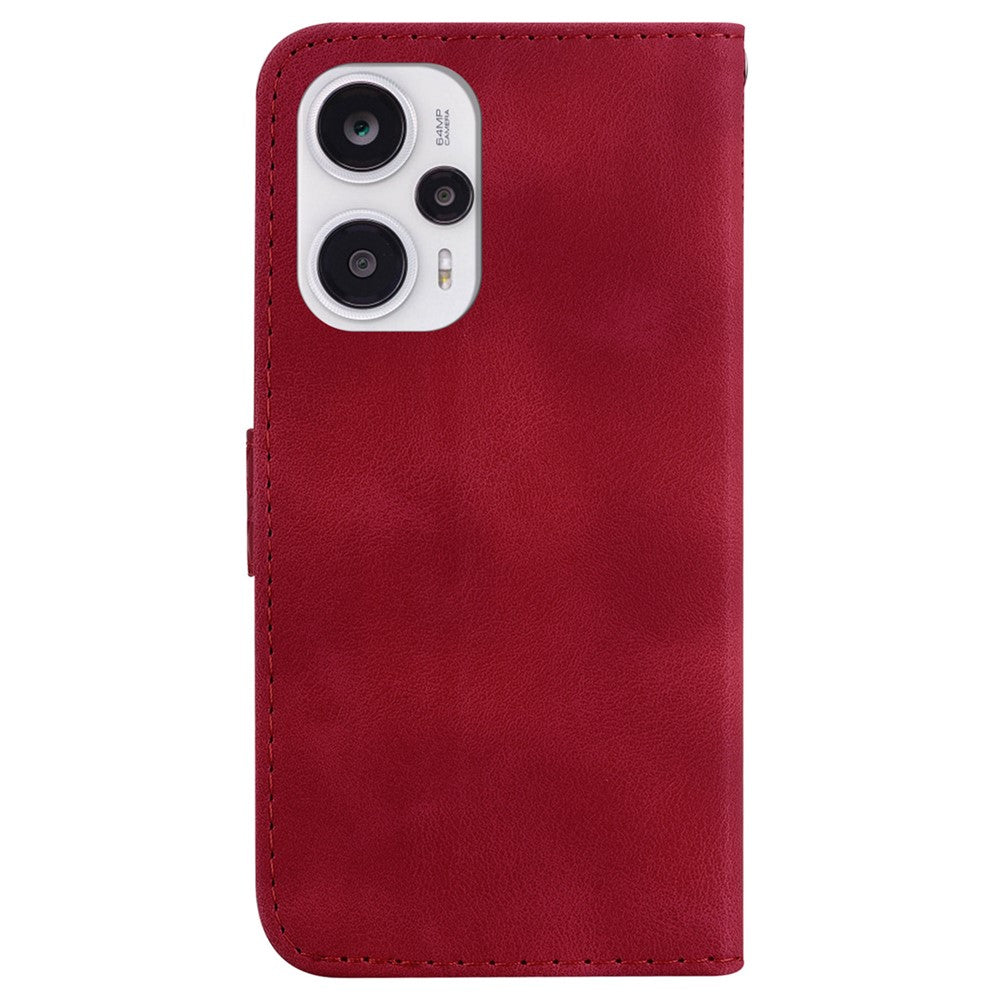 For Xiaomi Poco F5 5G / Redmi Note 12 Turbo PU Leather 7-Shape Imprinted Phone Cover Wallet Stand Case