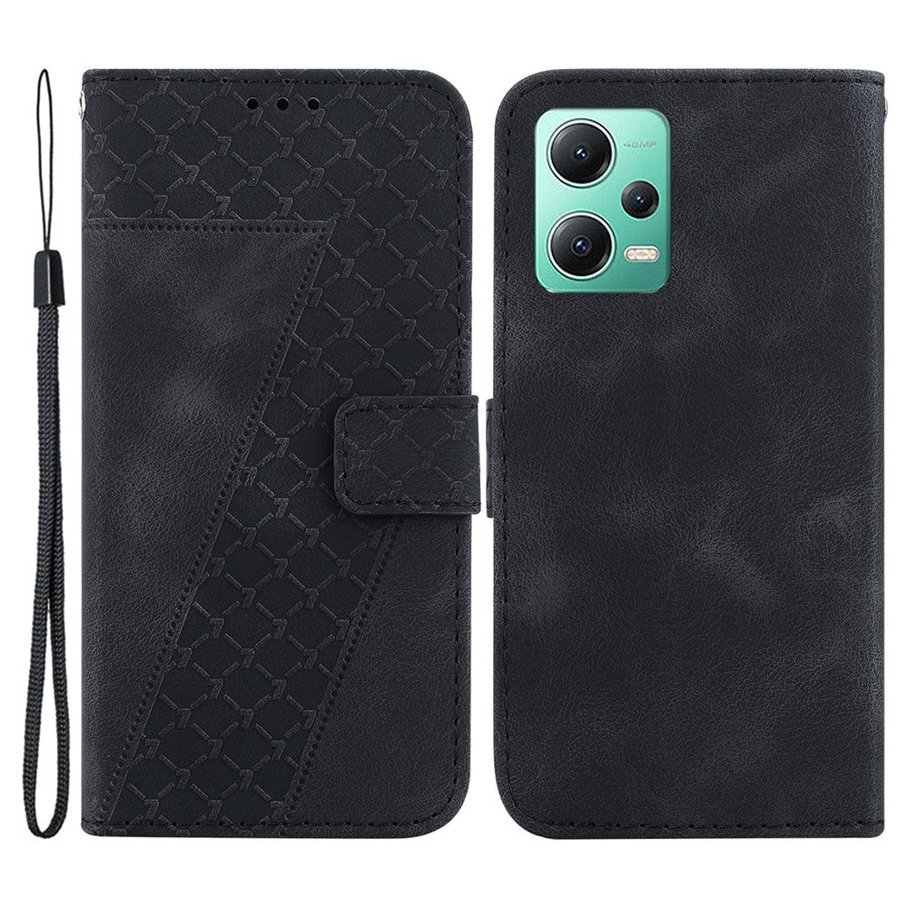 PU Leather Shell for Xiaomi Redmi Note 12 5G (China) / (India) / (Global) / Poco X5 5G 7-Shape Imprinted Wallet Stand Phone Case