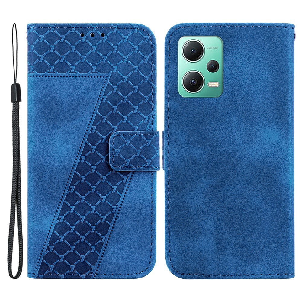 PU Leather Shell for Xiaomi Redmi Note 12 5G (China) / (India) / (Global) / Poco X5 5G 7-Shape Imprinted Wallet Stand Phone Case